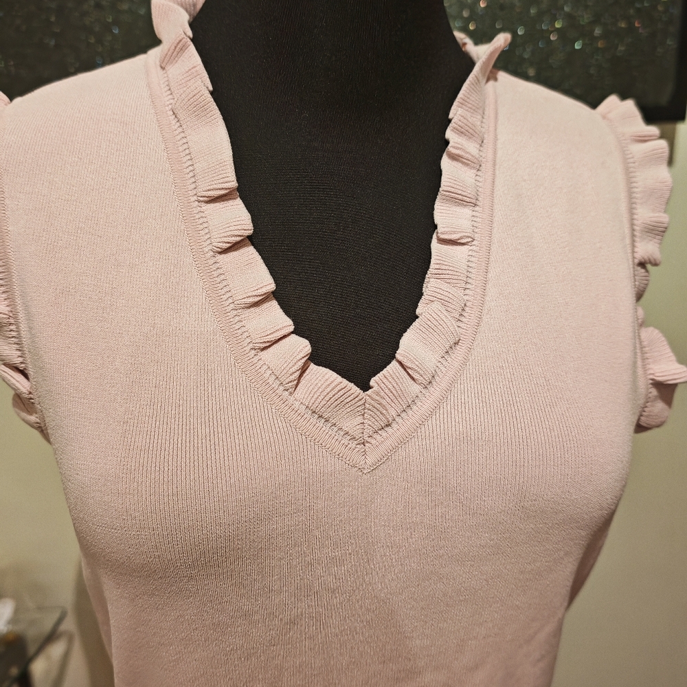 Ted Baker RIAAN Knitted Skater Dress with Frill Detail Pink - Picture 14 of 17
